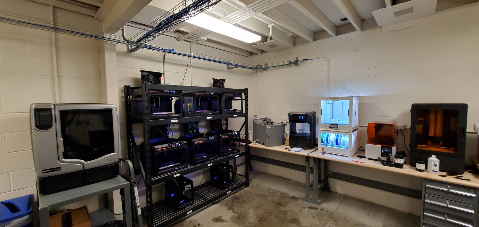 3D printers in the rapid prototyping lab